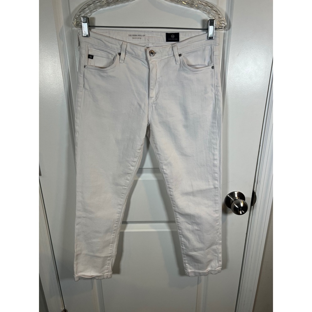 AG Women The Prima Roll-Up Cigarette Jeans White 28R